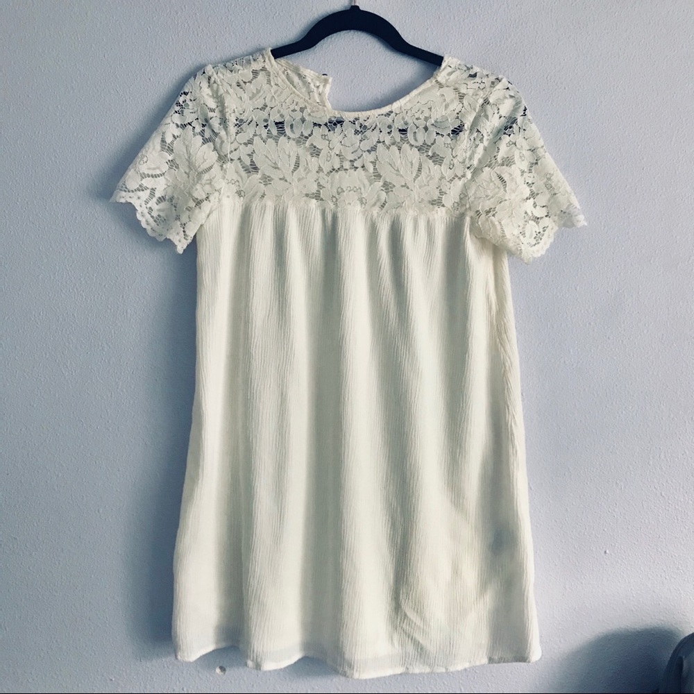 H&M white lace mini dress